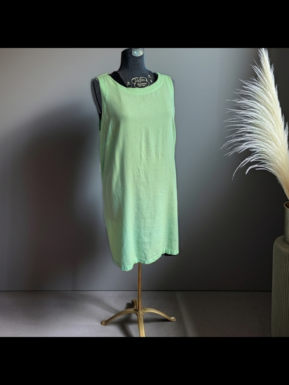 A New Day 2024 Breathable Lightweight Lime Green Linen Blend Shift Dress Size 1X